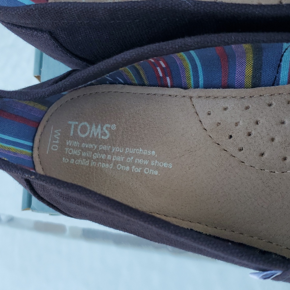 Toms Alpargata Black On Black Women's Size 10 GUC In Box - Picture 3 of 11